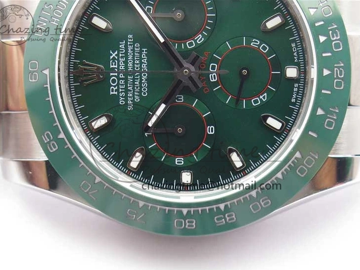 Ceramic A7750 Daytona on Dial SS Green 116520 Real SS Stick Markers Bezel Bracelet Edition UBF Best 0301